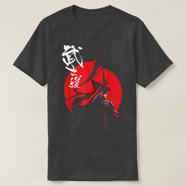 T-shirt Samouraï Warrior Katana Reds Blood Sun  (Design devant)