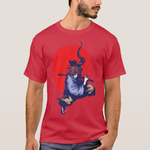 T-shirt Samouraï Warrior With Sword And Bushido Co