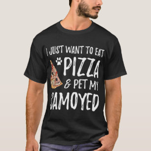 T-shirt Samoyé Amoureux des chiens Pizza Funny Chien Maman