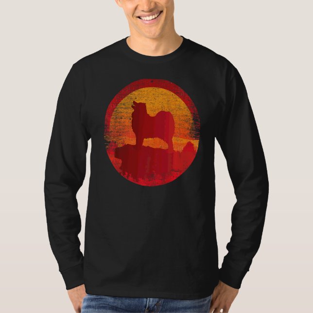 T-shirt Samoyé Bjelkier Chien Retro Sunset (Devant)