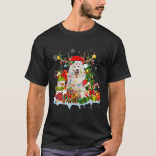T-shirt Samoyé Santa Hat Reindeer feux de Noël Pyjama