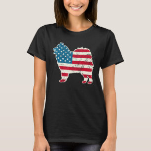 T-shirt Samoyed 4 juillet Hommes Femmes Usa Drapeau Améric