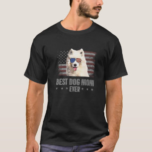 T-shirt Samoyed Meilleur Chien Maman Jamais Retro États-Un