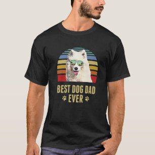 T-shirt Samoyed Meilleur Papa Chien Ever Rétro Coucher de