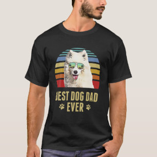 T-shirt Samoyed Meilleur Papa Chien Ever Rétro Coucher de 