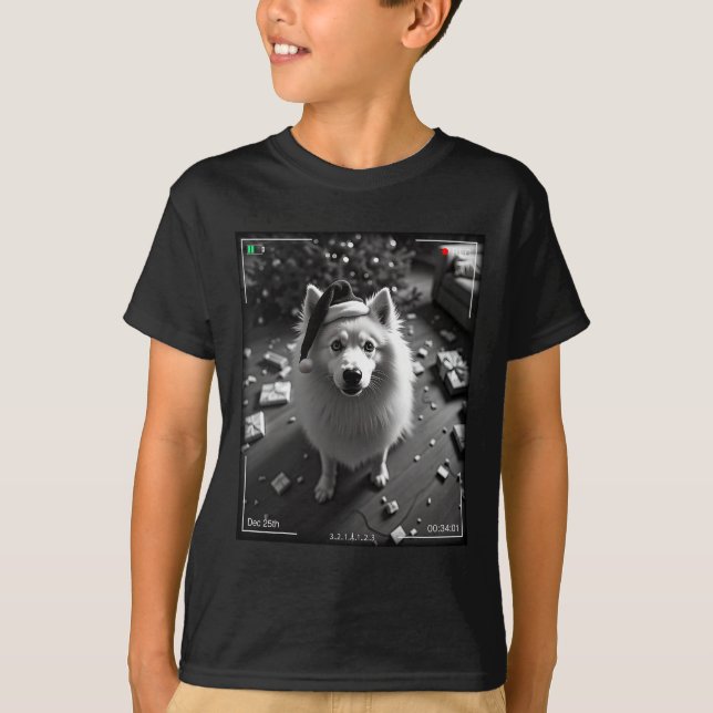 T-shirt Samoyède de Noël pris en caméra  (Devant)