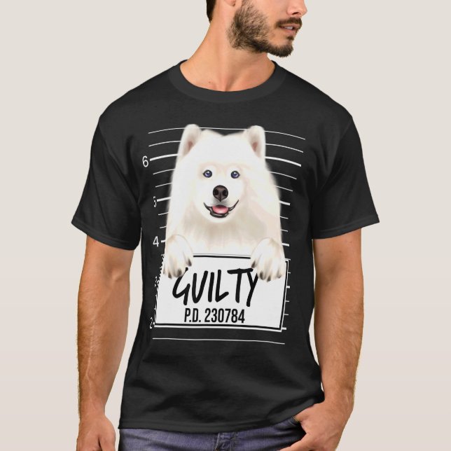 T-shirt Samoyu Mugshot Guilty Dog (Devant)