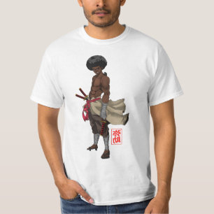 T-shirt Samurai Afro Black Yasuke Sengoku Warrior Ronin An