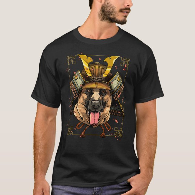 T-shirt Samurai Allemand Berger Chien Guerrier Samurai (Devant)