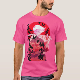T-shirt Samurai Anime Girl Katana épée coucher de soleil M