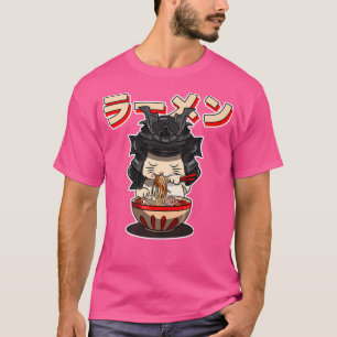 T-shirt Samurai Anime Japonais Kawaii Cartographie Chat Ma