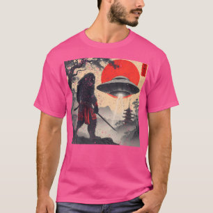 T-shirt Samurai Bigfoot japonais Ufo Graphic Vintage Ukiyo