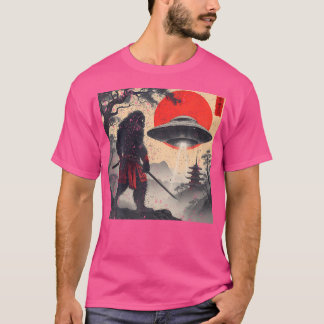 T-shirt Samurai Bigfoot japonais Ufo Graphic Vintage Ukiyo