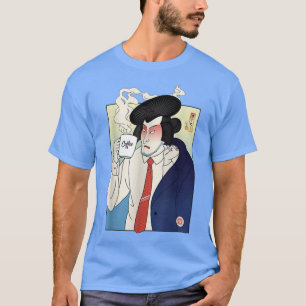 T-shirt Samurai Boire Café Ukiyoe Japonais Guerrier Lover