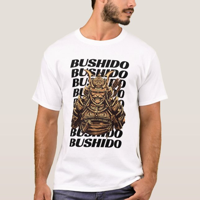 T-shirt Samurai Bushido Hommes blancs (Devant)