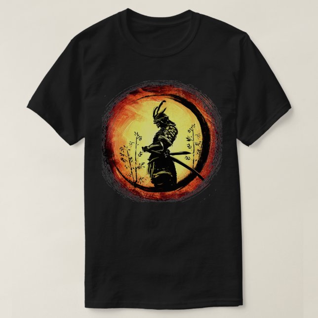 T-shirt Samurai Bushido Japon guerrier japonais art rétro (Design devant)