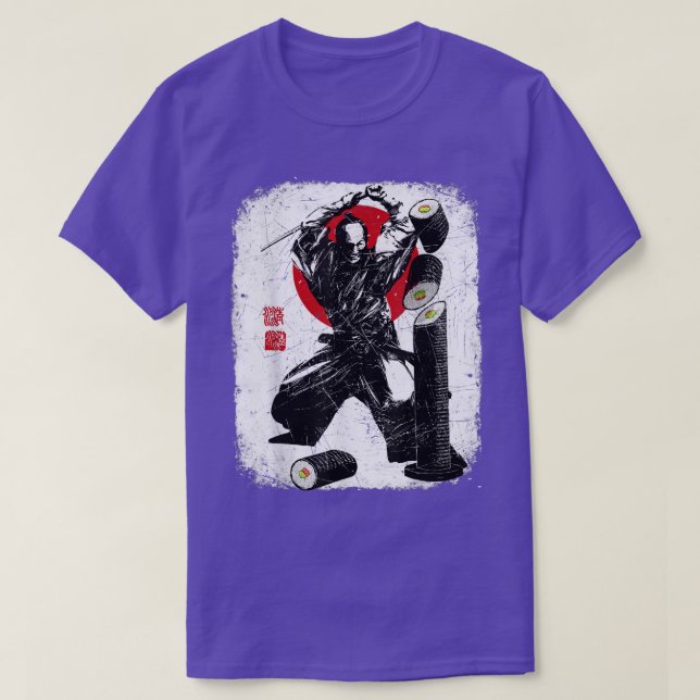 T-shirt Samurai Bushido Sushi Roll Nourriture japonaise  (Design devant)