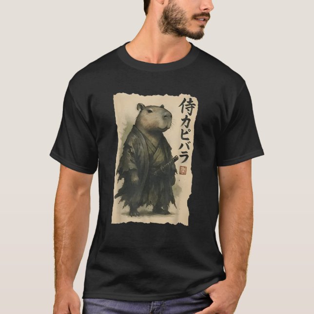 T-shirt Samurai Capybara Funny Capybara Animal Japonais (Devant)