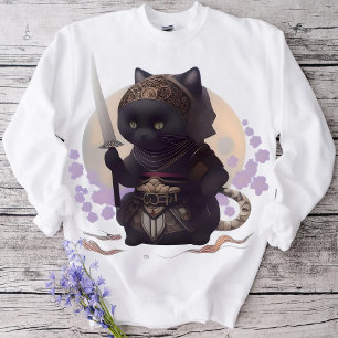 T-shirt Samurai Cat Ninja Tee pour Amoureux de les chats