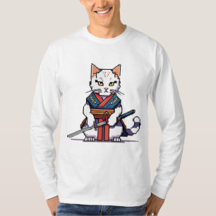 T-shirt Samurai Cat Pixel Design