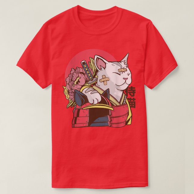 T-shirt Samurai Chat avec Armor Plaster Arts martiaux asia (Design devant)