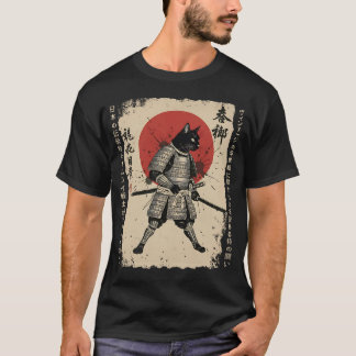 T-shirt Samurai Chat Japonais Chat Guerrier chat animé Jap