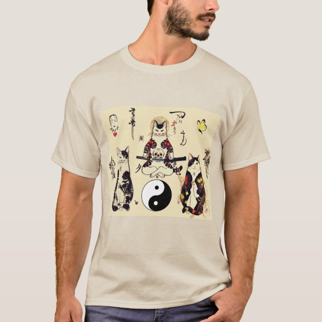 T-SHIRT SAMURAI CHAUSSURES EN SKULL, SKELETON, TATOS BOUTT (Devant)