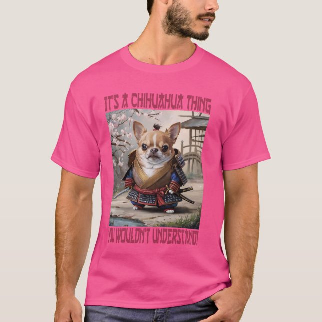 T-shirt Samurai Chihuahua Thing Funny Chien (Devant)