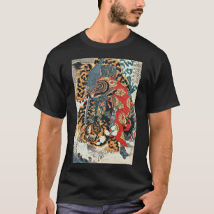 T-shirt Samurai combat un tigre, Kuniyoshi, Ukiyo-e