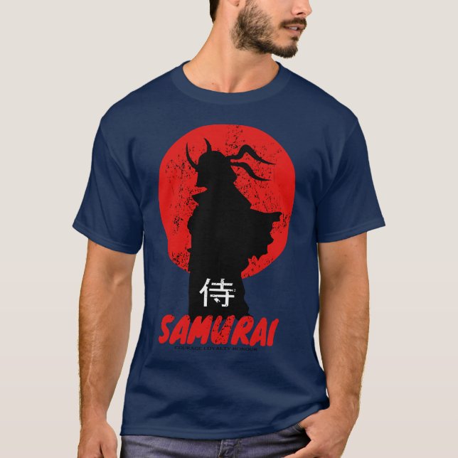 T-shirt Samurai Courage Loyalty Honour (Devant)