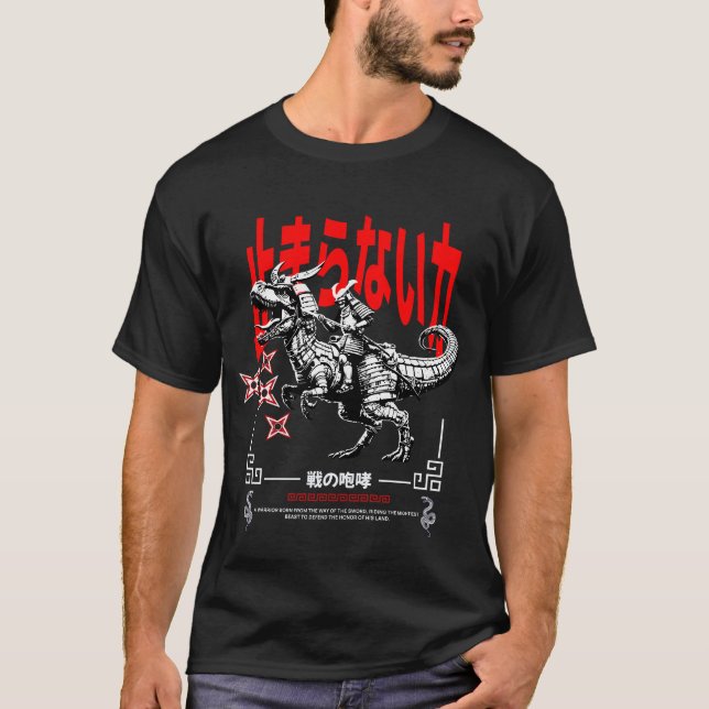 T-shirt Samurai Dino Rider: Warrior of Unstoppable Power (Devant)