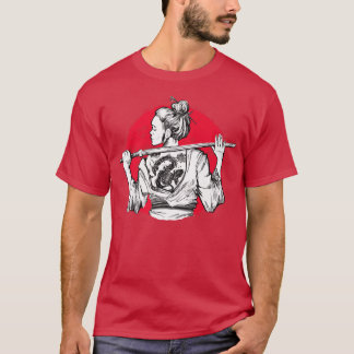 T-shirt Samurai femme avec tatouage arrière japonais Premi