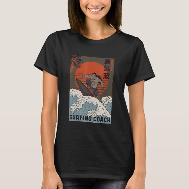 T-shirt Samurai Fighter As Surf Coach Summer Top Design (Devant)