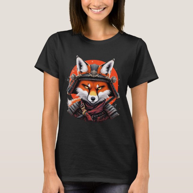 T-shirt Samurai Fox guerrier japonais Ninja Fox Kawaii T-S (Devant)
