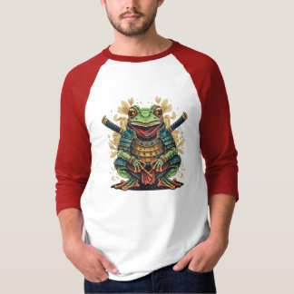 T-shirt Samurai frog warrior Basic 3/4 Sleeve Raglan Shirt