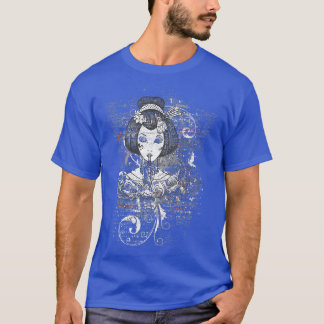 T-shirt Samurai Geisha Tattoo Style Démon Tops (2)