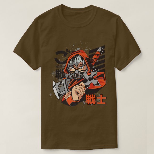 T-shirt Samurai Girl Anime Ninja Girl Japonaise Ninja (Design devant)