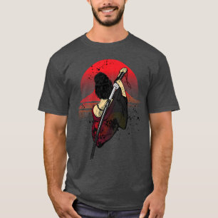 T-shirt Samurai Girl Guerrier Bushido épée Japon Martial A