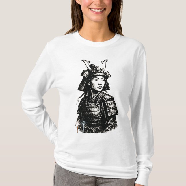 T-shirt Samurai Girl street art (Devant)