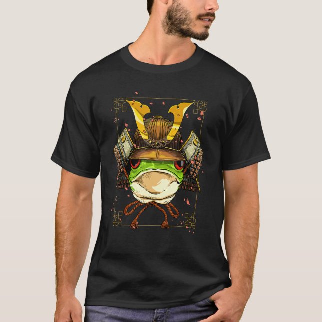 T-shirt Samurai Grenouille Herping Japonais Guerrier Bushi (Devant)