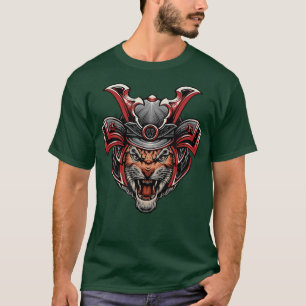 T-shirt Samurai Growling Mouth Open Bengal Tiger Cadeaux h