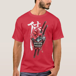 T-shirt Samurai Guerrier esthétique Japonais Oni Masque Ka