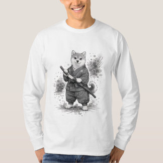 T-shirt 【Samurai Husky Ink Art Long Sleeve】