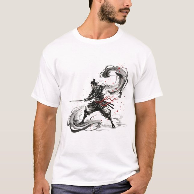T-shirt Samurai Ink Storm (Devant)