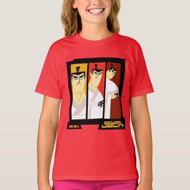 T-shirt Samurai Jack Caractère Tri-Panel Futuristic Frame (Devant)