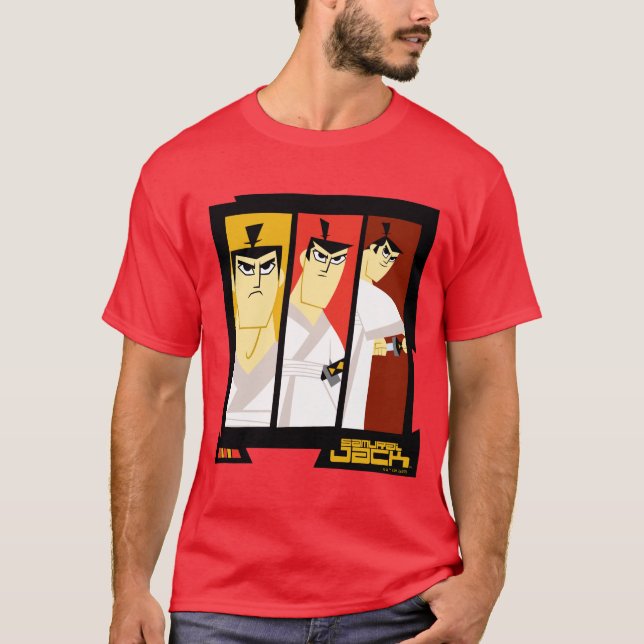 T-shirt Samurai Jack Caractère Tri-Panel Futuristic Frame (Devant)
