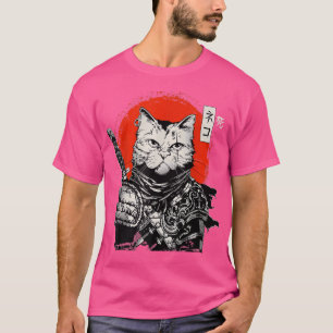 T-shirt Samurai Japonais Chat Bushido Guerrier, épée Katan