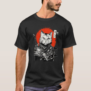 T-shirt Samurai Japonais Chat Bushido Guerrier Katana épée