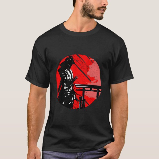 T-shirt Samurai Japonais Warrier Retro Art Imprimer I Samu (Devant)