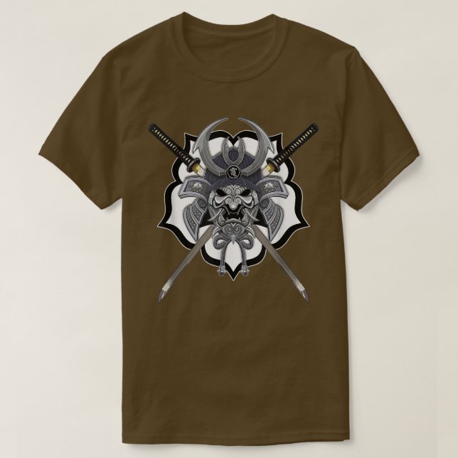 T-shirt Samurai Kabuto Ronin Masque avec Katana (Design devant)